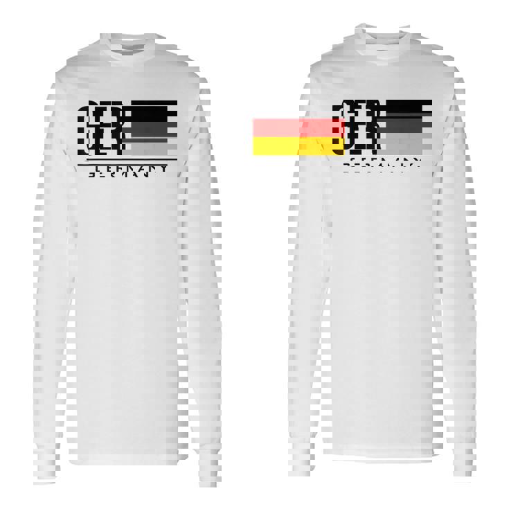 ドイツ 国旗 ドイツ カントリーコード Gerスポーツゲーム アスリート 長袖Tシャツ