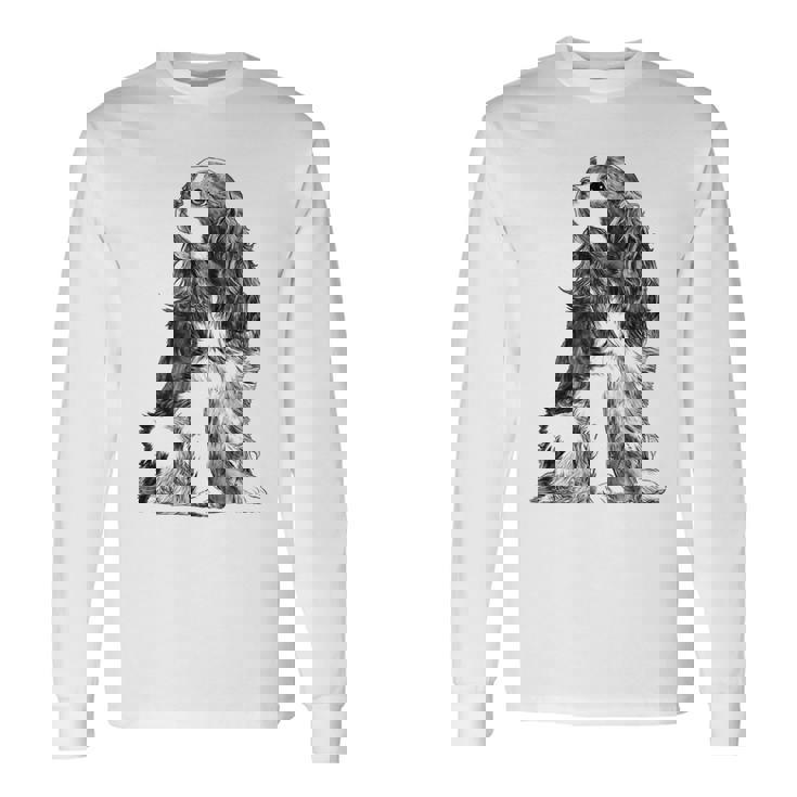 ドッグキャバリアキングチャールズ・スパニエル 長袖Tシャツ