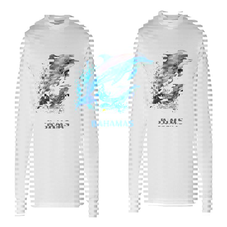 ドルフィン バケーション ヴィンテージ バハマ ビーチ デスティネーション 長袖Tシャツ