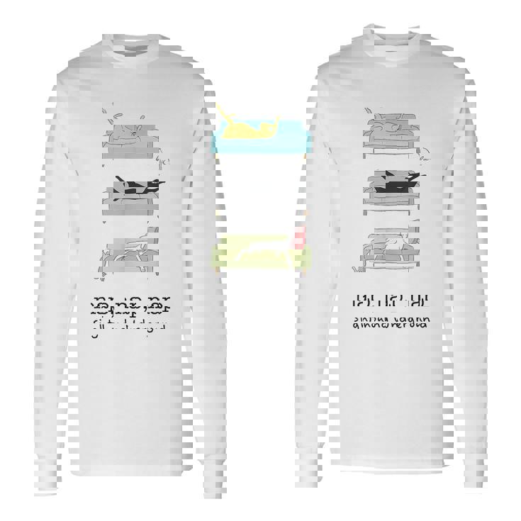 ナップティー-グレイハウンドガルゴウィペットサルーキサイトハウンド 長袖Tシャツ