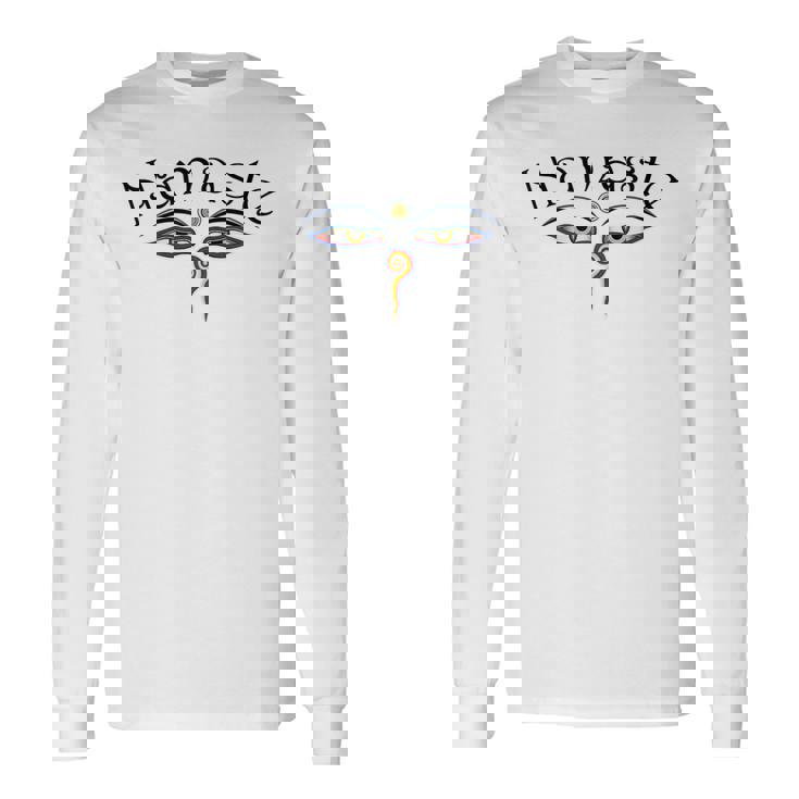 ナマステ ブッダの目 長袖Tシャツ