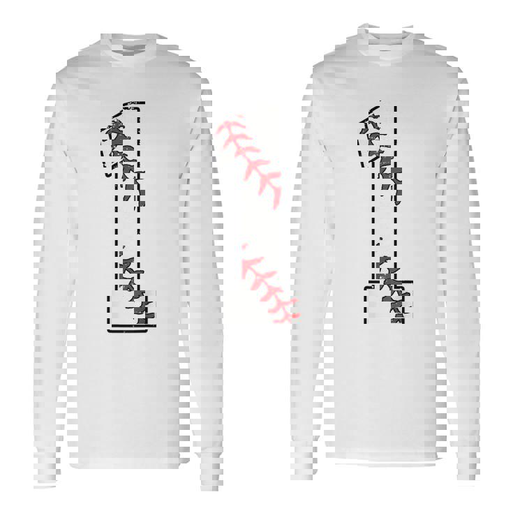 ナンバー1 ベースボールジャージー ナンバー1 背面にプリント 長袖Tシャツ