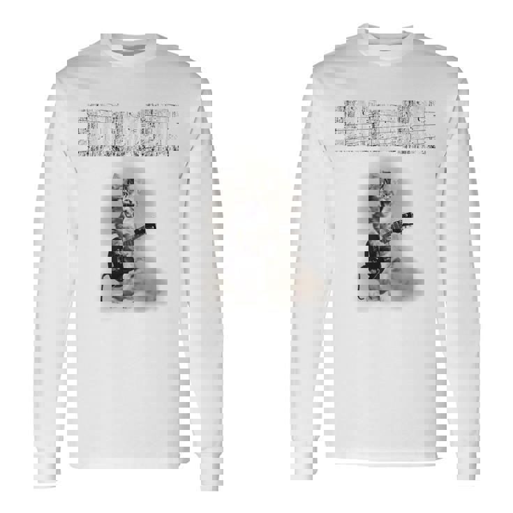 ニャーーーーと叫べ！ ロックな猫 キジトラ 子猫 バンド 長袖tシャツ 長袖Tシャツ