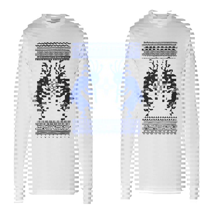 ネイティブアメリカン カルチャー ココペリ ミュージシャンボーダー 1 楽しい 長袖Tシャツ