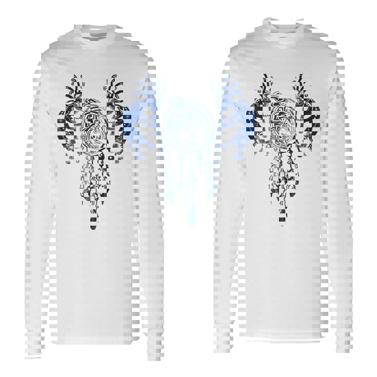 ネイティブアメリカン ココペリ クジラ ドリームキャッチャー 9 ファンファン ファン 長袖Tシャツ