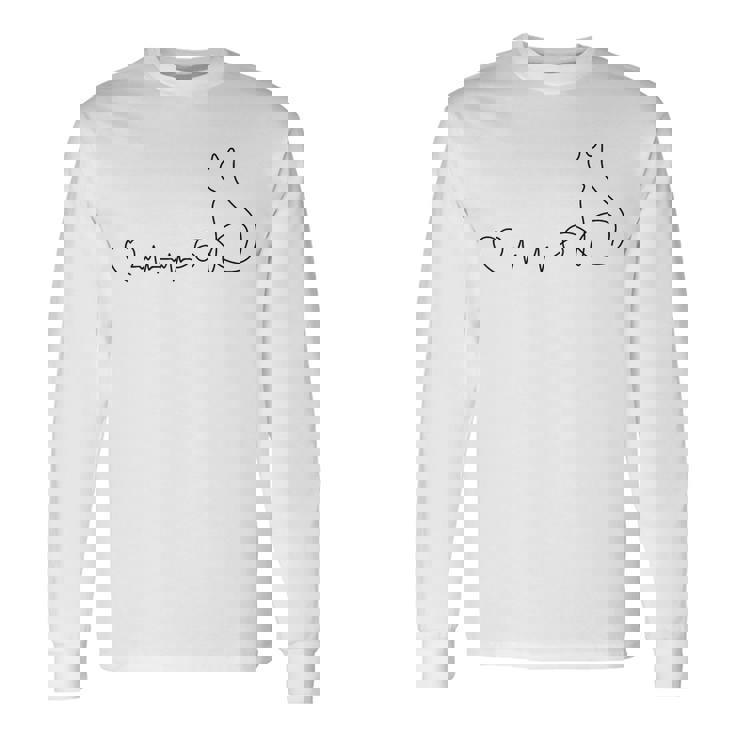 ネコ好きの心拍猫 長袖Tシャツ