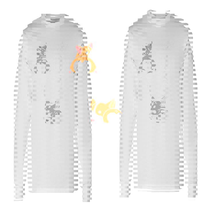 バックプリント ノッシン お尻 犬 かわいい コーギー 長袖Tシャツ