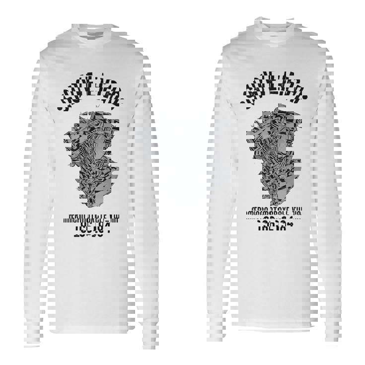 ノベルティ ショベルヘッド オートバイ愛好家 夫 おじいちゃん 長袖Tシャツ