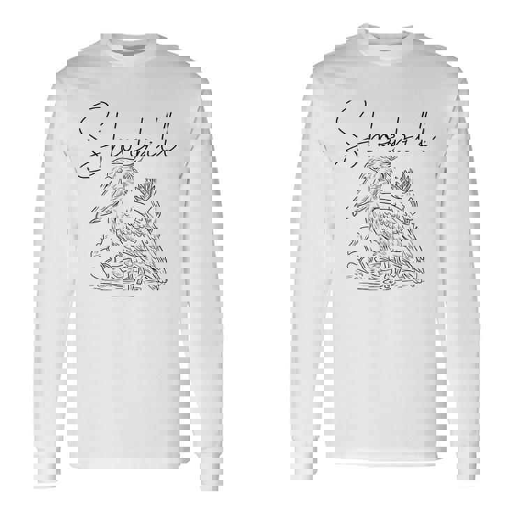 ハシビロコウ 鳥の日 鳥類学者 ホエールビル コウノトリ 長袖Tシャツ