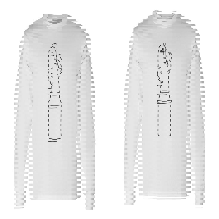 ハニワ 埴輪《モノクロ》【踊る埴輪 男】歴史土器 シンプル かわいい イラスト 長袖tシャツ 長袖Tシャツ