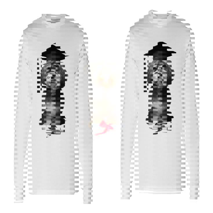 ハバニーズ犬 グラチュエーションキャップ トレーニング 学校 卒業生 オーナー 長袖tシャツ 長袖Tシャツ