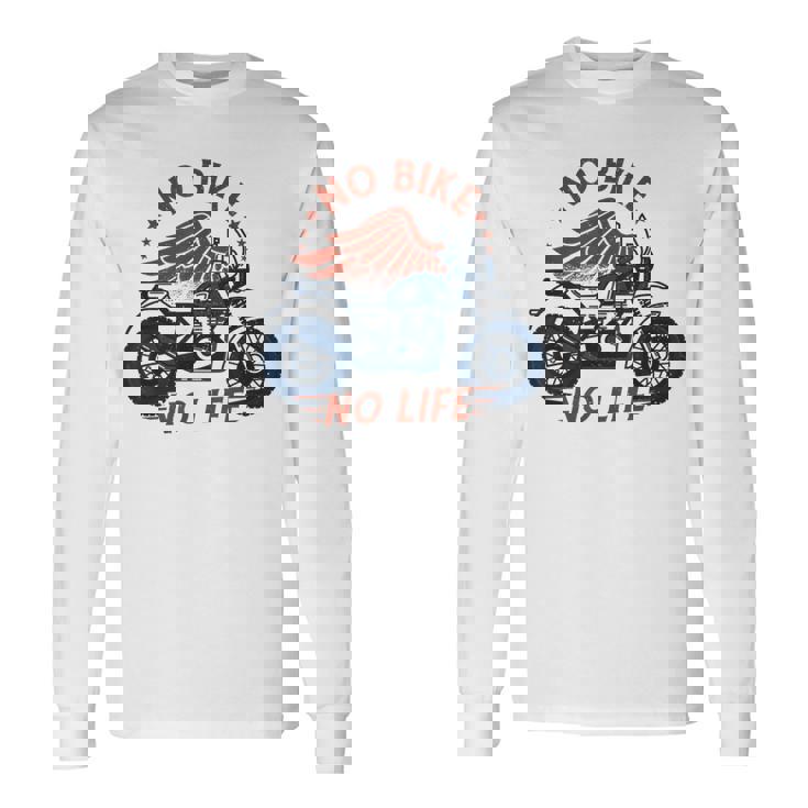 バイク 面白tシャツ No Bike No Life メンズ オートバイ モーターサイクル おもしろ ツーリング 服 長袖Tシャツ ギフトのアイデア