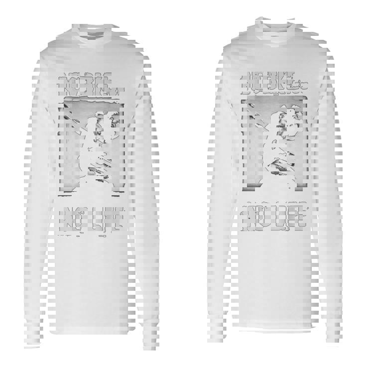 バイク愛好家とバイカーズノーバイクノーライフ背中 長袖Tシャツ