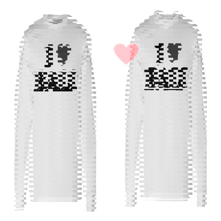 バケーションアイランドハート-ファニーアイラブバリ 長袖Tシャツ