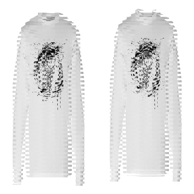 バスケットボールフープグラフィティレジャースポーツ 長袖Tシャツ