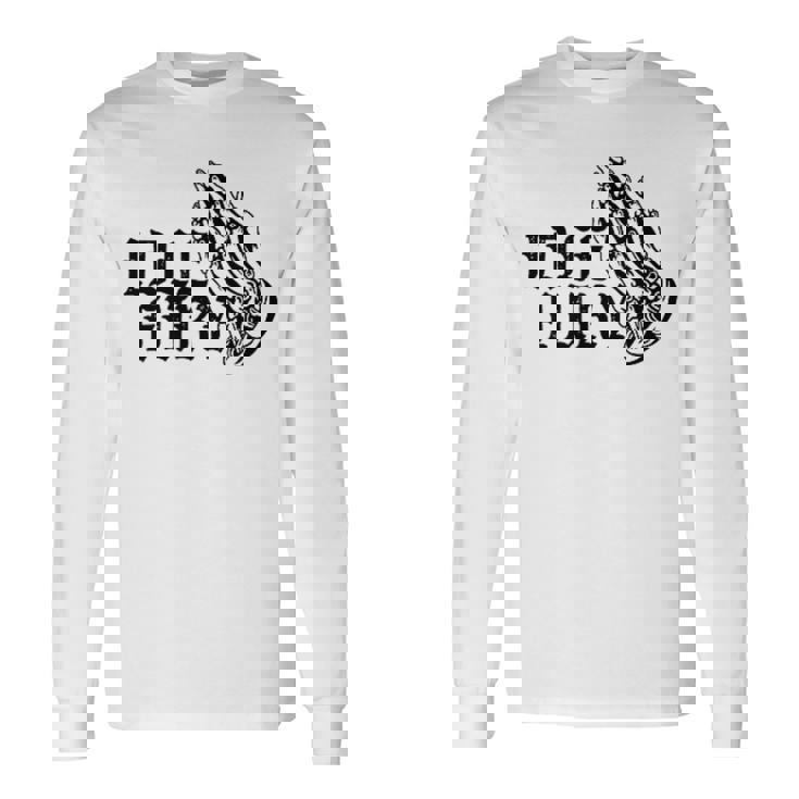 バック プリントを見る Idle Fury Don't Crykeleton Praying 泣かないで 祈る骸骨 長袖Tシャツ