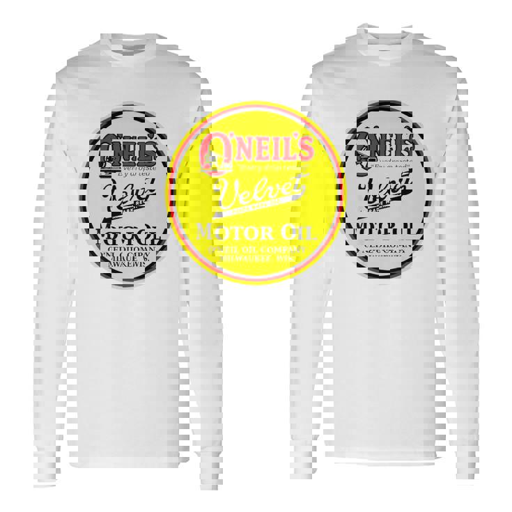 バックプリントのみ レトロ ヴィンテージ ガソリンスタンド オニールのモーターオイル 長袖Tシャツ