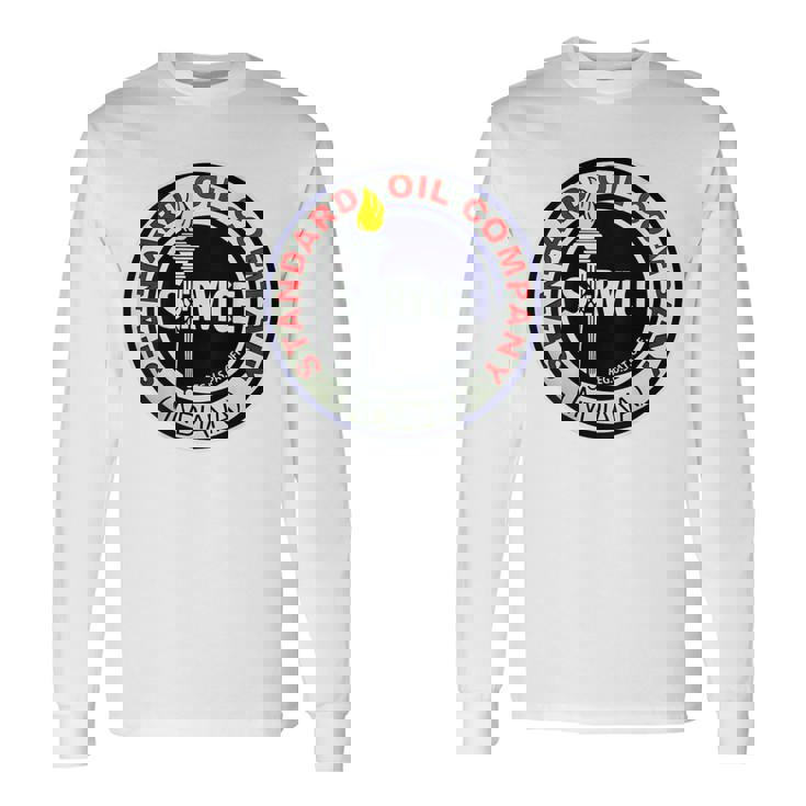 バックプリントのみ レトロ ヴィンテージ ガソリンスタンド 標準モーターオイル 長袖Tシャツ