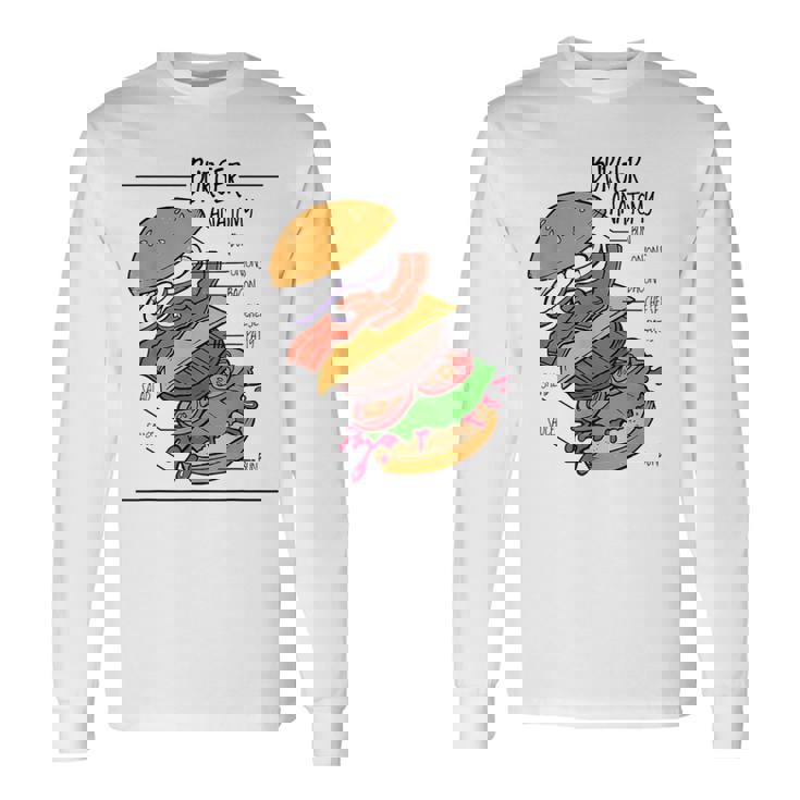 バーガー 解剖 成分 チーズバーガー ハンバーガー パテ 長袖Tシャツ ギフトのアイデア