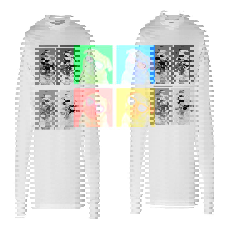 パグ 面白いtシャツ 犬 かわいい メンズ 子供 おもしろ 服 雑貨 グッズ ネタ わんこ イヌ 黒パグ 長袖tシャツ 長袖Tシャツ