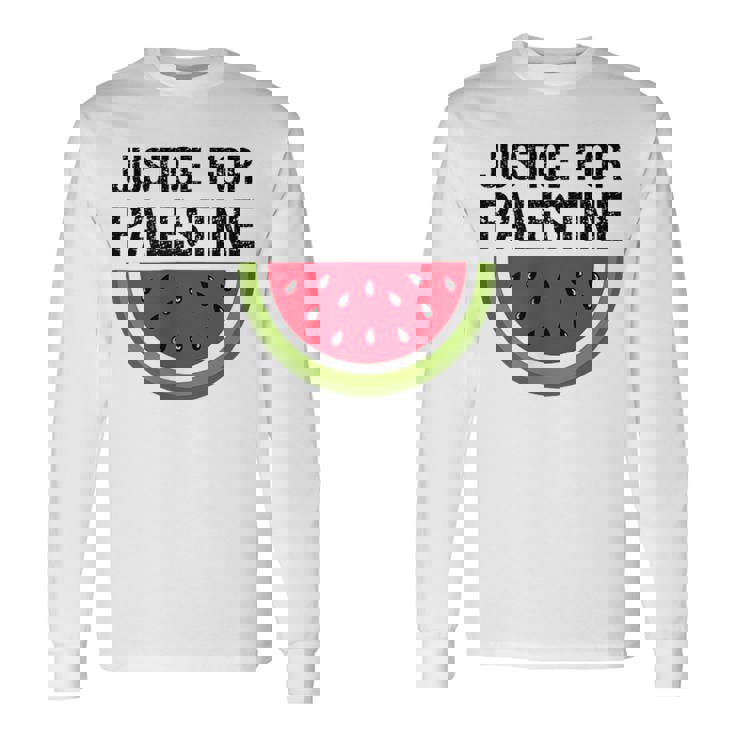 パレスチナの正義 スイカ 国旗 パレスチナ人 長袖Tシャツ