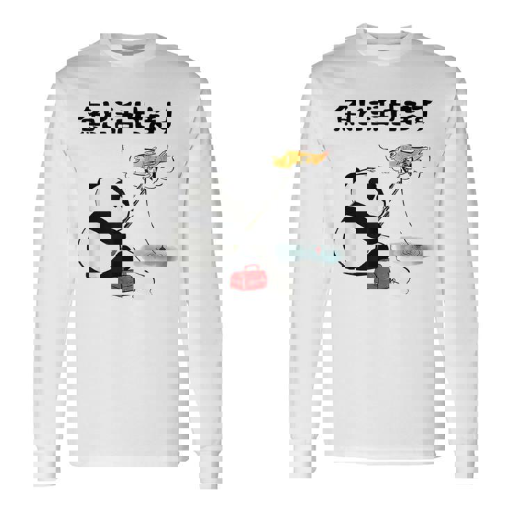 パンダ 釣りバカ 面白いtシャツ 名言 釣り人 文字入り メンズ おもしろ 面白い 服 オリジナル 海釣り 川釣り 文字 長袖Tシャツ