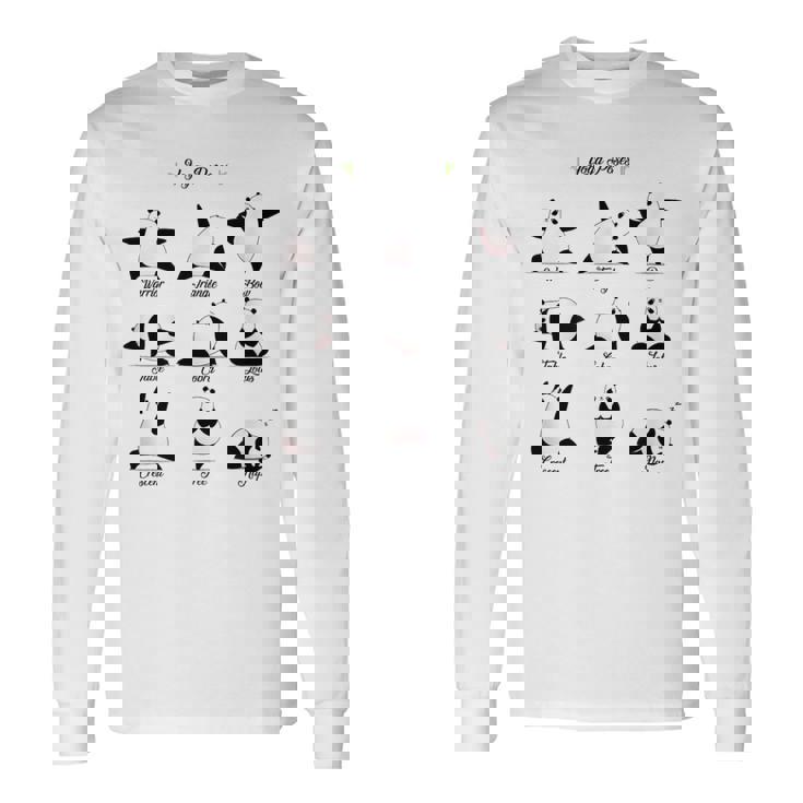 パンダヨガポーズ、パンダは異なるヨガポジションを作ります。 長袖Tシャツ