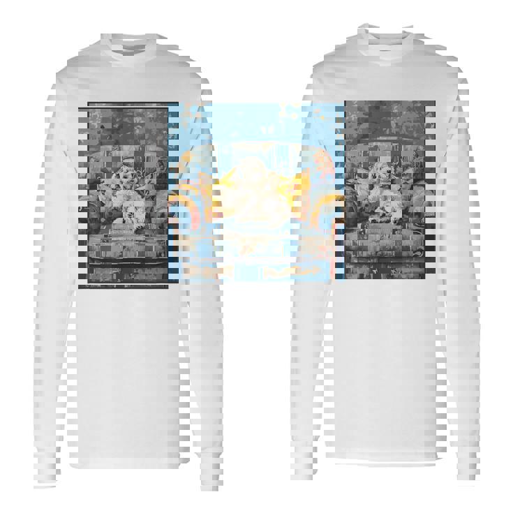 ビション・フリーゼ 音楽愛好家 絵画 犬 長袖Tシャツ