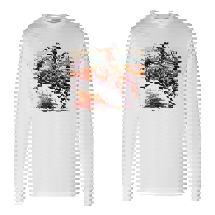 ビンテージ カウボーイ ロデオ ブロンコ ウエスタン 乗馬 カントリー メンズ 長袖Tシャツ