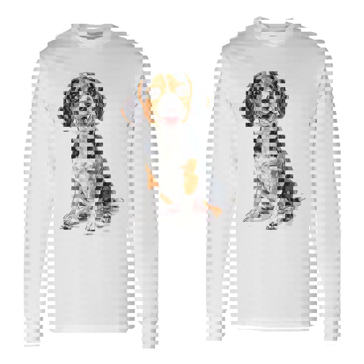 ビーグル 犬 モチーフ ペット イラスト ビーグル 長袖Tシャツ