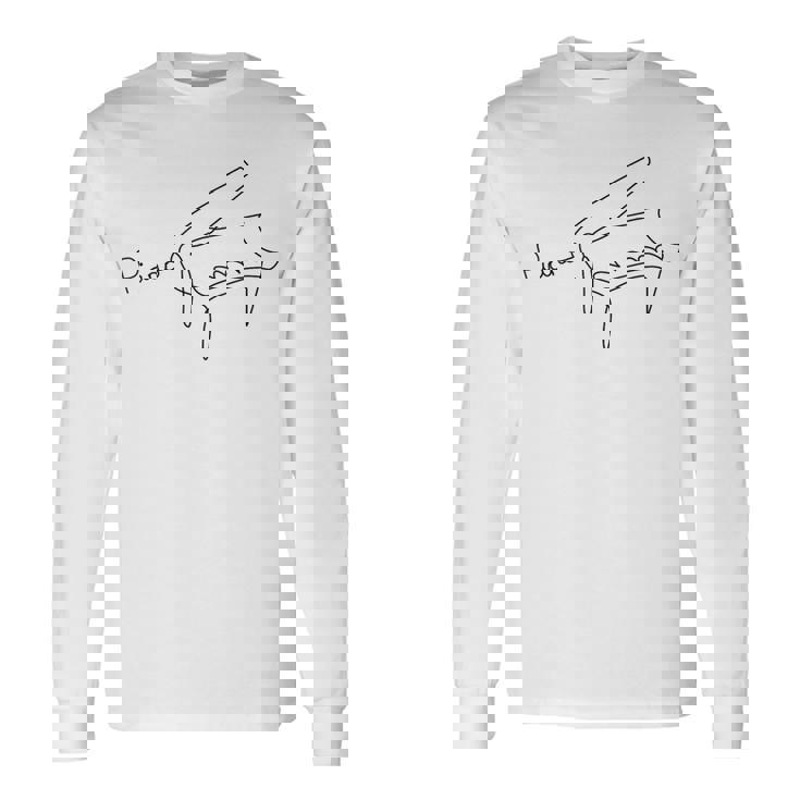 ピアニスト デザイン ワンライン グランドピアノ 長袖Tシャツ