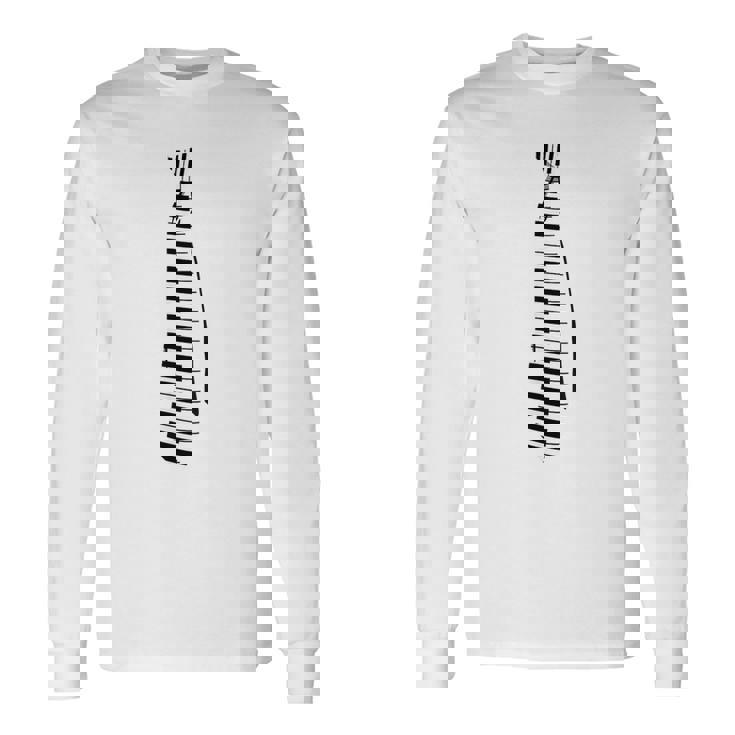 ピアノ ピアニスト 面白いキーボード ネクタイ 長袖Tシャツ