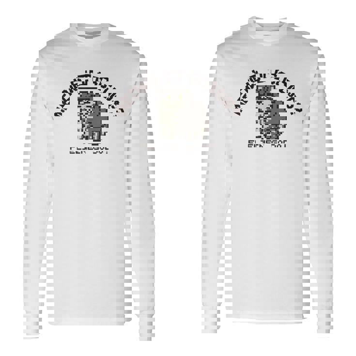 ピクセル アニマルズ マヌルネコ Manul Pallas's Cat 黒フォント 長袖Tシャツ