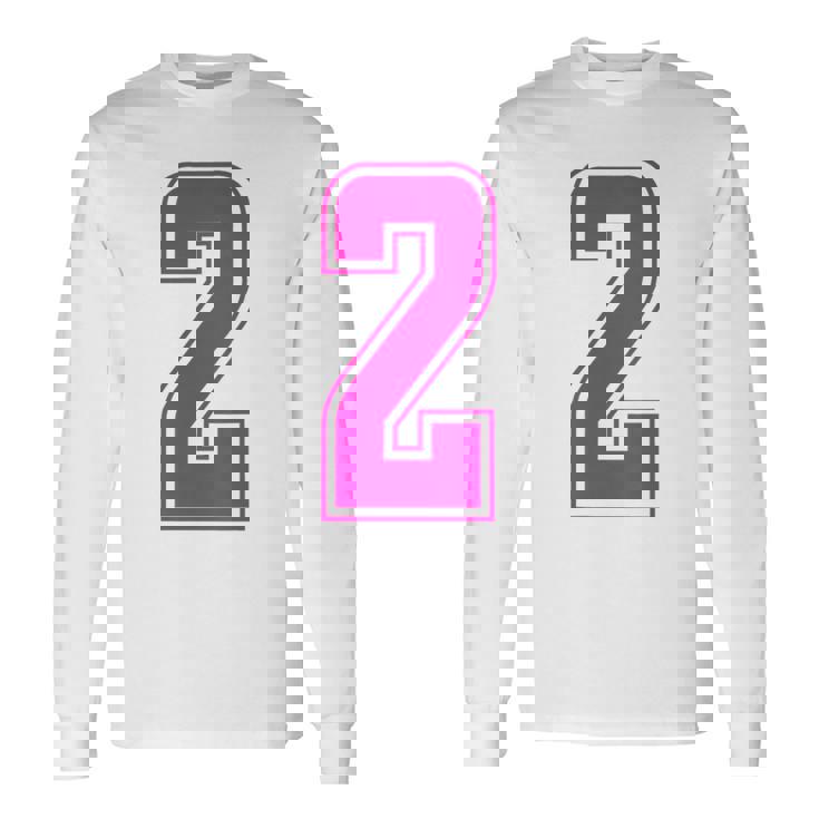 ピンク色背番号 2 チーム短大スポーツピンク色背番号付きユニフォーム 長袖Tシャツ
