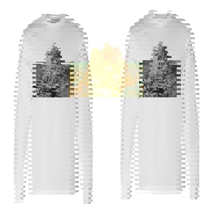 ピーテル・ブリューゲルによるバベルの塔 1563 長袖tシャツ 長袖Tシャツ