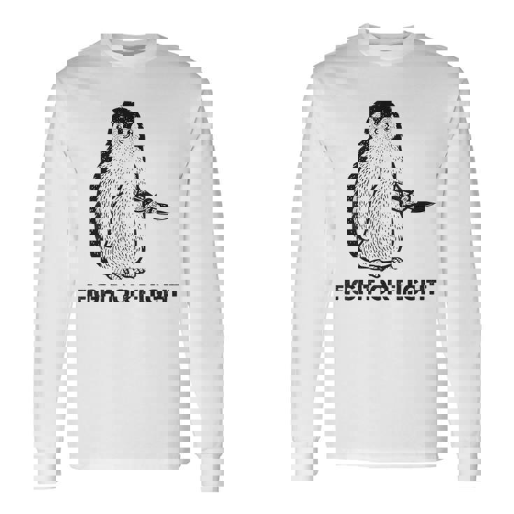 ファイト・オア・フライト・ファニー・ペンギン・パンク 長袖Tシャツ