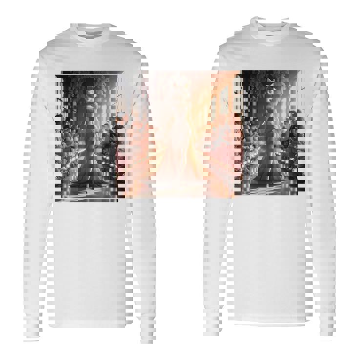 ファンタジー表彰台 美しい猫 長袖tシャツ 長袖Tシャツ