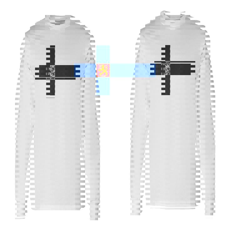 フィンランドtシャツ、フィンランド国旗、フィンランドの地図 メンズレディースキッズ 長袖Tシャツ