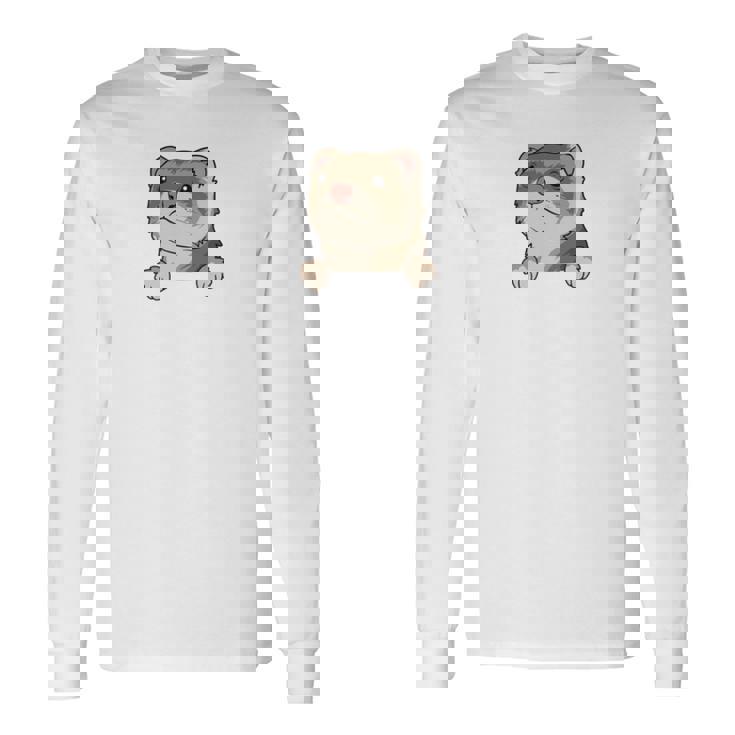 フェレット・イン・ア・ポケット ペット ファニー フェレット 長袖tシャツ 長袖Tシャツ ギフトのアイデア