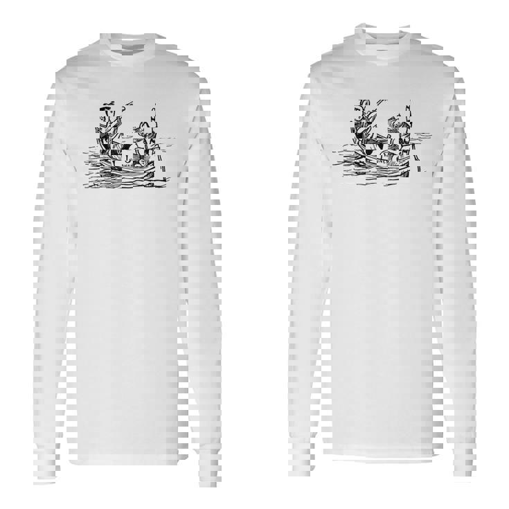 フクロウとプッシーキャット エドワード・リア 長袖Tシャツ