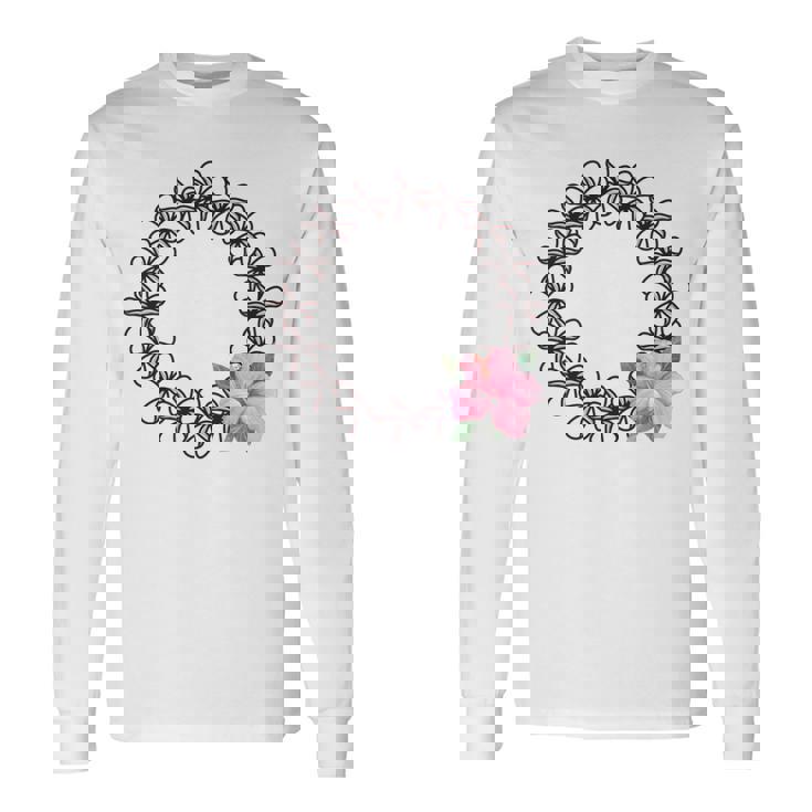 フラダンス フラ レッスン用 Aloha アロハ トロピカル ハワイ Hawaii ハイビスカス ハワイアン 南国 花 長袖tシャツ 長袖Tシャツ