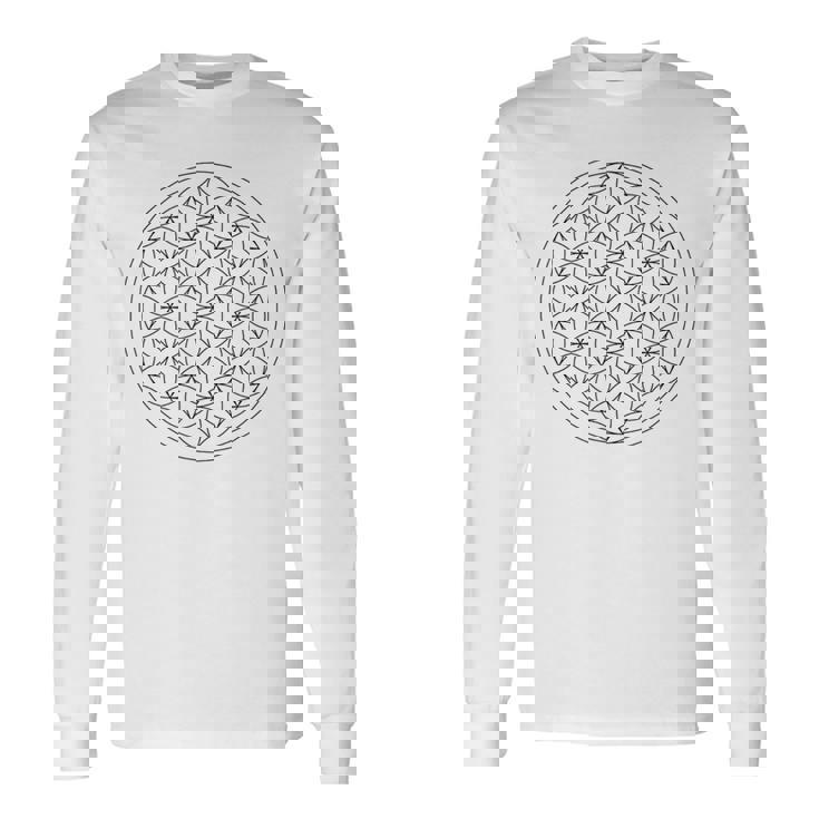 フラワー オブ ライフ 幾何学 模様 図形 シンボル スピリチュアル フラワーオブライフ 長袖Tシャツ