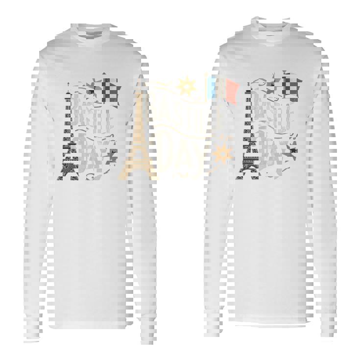 フランスの国旗 ヴィンテージ バスティーユの日 2019 パリ 1789 フランス 長袖tシャツ 長袖Tシャツ