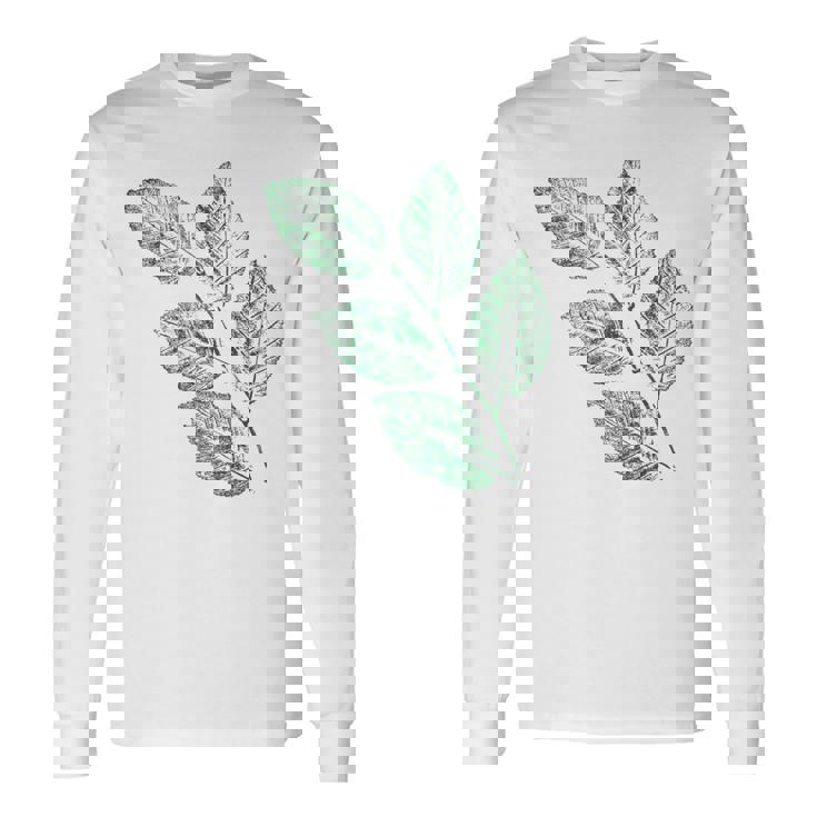 ブナの葉 植物 自然と森林 木のグラフィックス 長袖Tシャツ