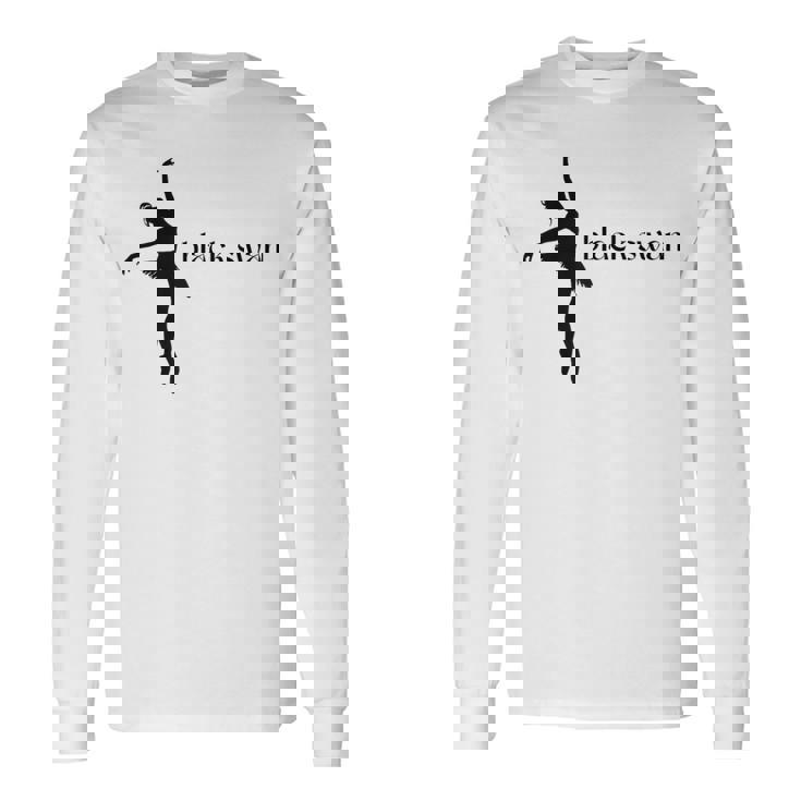 ブラックスワンレイクバレエバレリーナポワントダンスダンサーグラフィック 長袖Tシャツ