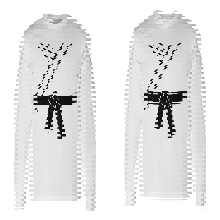ブラックベルトコスチューム 空手着 柔道 テコンドー カンフー 武道 長袖Tシャツ ギフトのアイデア