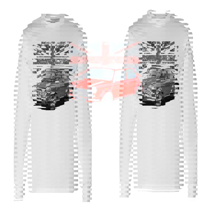 ブリティッシュクラシックカー レッドミニスポーツカー 長袖Tシャツ