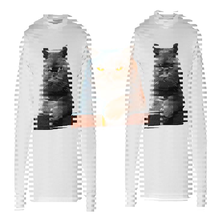 ブリティッシュショートヘア猫猫ママ猫ママかわいい猫 長袖tシャツ 長袖Tシャツ