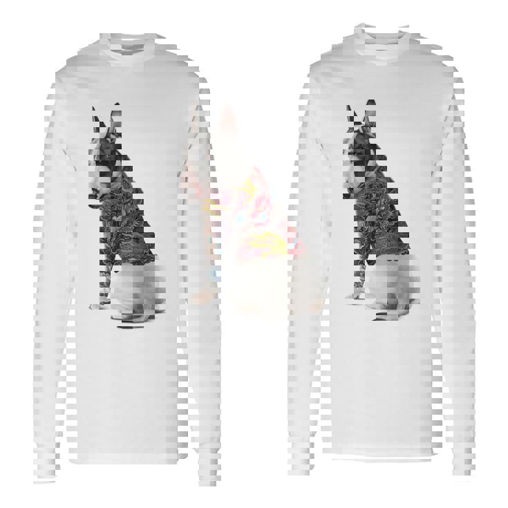 ブルテリア犬 日本龍 タトゥー入り イレズミ 長袖Tシャツ