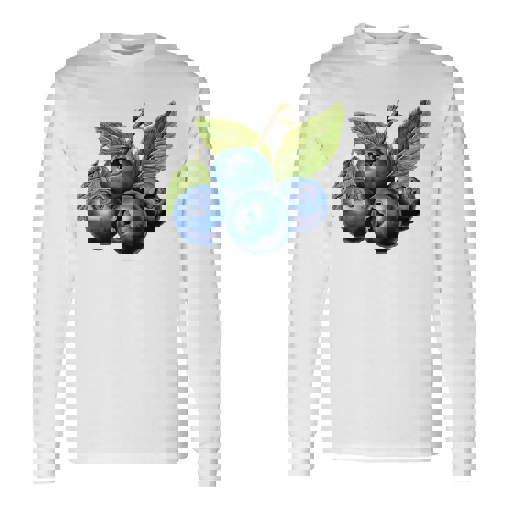 ブルーベリー愛好家のためのブルーベリーデザイン 長袖Tシャツ